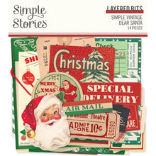 Load image into Gallery viewer, Simple Stories - Bits & Pieces Die-Cuts - 14/Pkg - Layered - Simple Vintage Dear Santa. Take your projects to the next level and put the perfect finishing touch with die cut embellishments. Available at Embellish Away located in Bowmanville Ontario Canada.