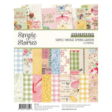 Charger l'image dans la galerie, Simple Stories - Double-Sided Paper Pad 6"X8" - 24/Pkg - Simple Vintage Spring Garden. Unique papers are a high quality 65 pound printed designer cardstock perfect for use with scrapbooking, paper crafting, card making, planning, home decor and more! Available at Embellish Away located in Bowmanville Ontario Canada.