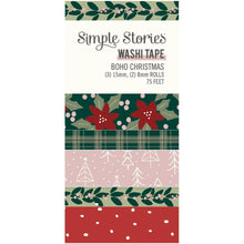Load image into Gallery viewer, Simple Stories - Washi Tape - 5/Pkg - Boho Christmas. Washi tapes are multi purpose tapes that can be used to embellish journals, artwork, mixed media, greeting cards and more. It's the perfect material to decorate your paper or make borders. Available at Embellish Away located in Bowmanville Ontario Canada.