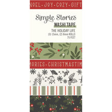 Load image into Gallery viewer, Simple Stories - Washi Tape 5/Pkg - The Holiday Life. Washi tapes are multi purpose tapes that can be used to embellish journals, artwork, mixed media, greeting cards and more. Available at Embellish Away located in Bowmanville Ontario Canada.