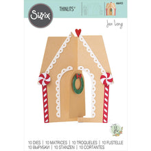 Load image into Gallery viewer, Sizzix - Thinlits Dies By Jen Long - 10/Pkg - Gingerbread House Card. Impress friends and family this festive season with this Gingerbread House card design by Jen Long! Available at Embellish Away located in Bowmanville Ontario Canada.