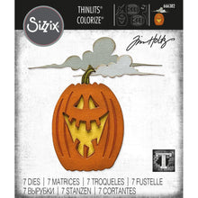 Load image into Gallery viewer, Sizzix - Thinlits Dies By Tim Holtz - 7/Pkg - Edison Colorize. Carve out room for Edison, an exciting new addition to the Colorize family. Designed by Tim Holtz, this fun new character is sure to be a hit throughout the spooky season! Available at Embellish Away located in Bowmanville Ontario Canada.
