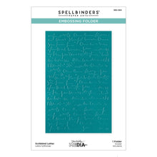 Load image into Gallery viewer, Spellbinder - Embossing Folder - Scribbled Letter. By Dina Wakley. Add a handwritten charm to your projects. At Embellish Away in Bowmanville Ontario Canada.
