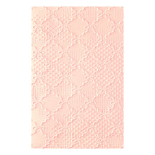 Load image into Gallery viewer, Spellbinders - 3D Embossing Folder - Ribbons & Seams. Approx. Size: 5.50 x 8.50 in./13.97 x 21.60 cm. Available at Embellish Away in Bowmanville Ontario Canada.
