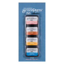 Charger l'image dans la galerie, Spellbinders - BetterPress Letterpress Mini Ink Pad Set - 4/Pkg - Desert Sunset. Desert Sunset BetterPress Ink Mini Set includes four 1.25 x 1.75-inch ink pad colors of Apricot, Clay, Tuscan, and Coastal. Available at Embellish Away located in Bowmanville Ontario Canada.
