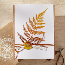 Charger l'image dans la galerie, Spellbinders - BetterPress Press Plate - Field Notes - Lush Ferns. Small Fern, Large Fern, Be Happy Always. At Embellish Away in Bowmanville Ontario Canada. Example by brand ambassador.