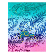 Charger l'image dans la galerie, Spellbinders - BetterPress Press Plate & Die - Set By Dawn Bibby - Fabulous Feathers. Fabulous Feathers Press Plate & Die Set is part of the Peacock Paradise Collection by Dawn Bibby. Available at Embellish Away located in Bowmanville Ontario Canada. Card example by brand ambassador.