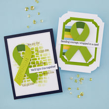 Charger l'image dans la galerie, Spellbinders - Clear Stamp & Die Set - Awareness Ribbon and Sentiments. Available at Embellish Away in Bowmanville Ontario Canada. Example by brand ambassador.