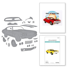 將圖片載入圖庫檢視器 Set of 15 thin metal cutting dies bring a classic muscle car to life! Available at Embellish Away located in Bowmanville Ontario Canada.