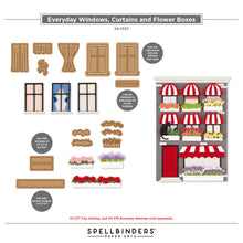 Cargar imagen en el visor de la galería, Spellbinders - Die - Everyday Windows + Curtains & Flower Boxes. Available at Embellish Away in Bowmanville Ontario Canada.