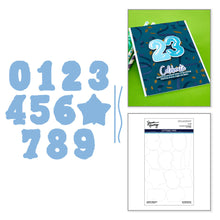 Cargar imagen en el visor de la galería, Spellbinders - Simon Hurley create. Cling Stamp & Die Set - Number Balloons. Available at Embellish Away in Bowmanville Ontario Canada.