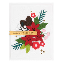Load image into Gallery viewer, Spellbinders - Embossing Folder From Make It Merry Collection - In The Pines. Embosses an all-around detailed pine needle branches background. It covers a standard card front from A2 to 5 x7-inch to even the trendy slimline cards. Available at Embellish Away located in Bowmanville Ontario Canada. Example by brand ambassador.