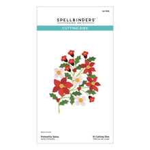 Load image into Gallery viewer, Spellbinders - Etched Dies - From Home For The Holidays - Poinsettia Spray. When assembled, this beautiful set of 10 thin metal cutting dies creates a lovely spray of Poinsettia blooms. Available at Embellish Away located in Bowmanville Ontario Canada.