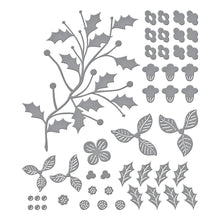 Load image into Gallery viewer, Spellbinders - Etched Dies - From Home For The Holidays - Poinsettia Spray. When assembled, this beautiful set of 10 thin metal cutting dies creates a lovely spray of Poinsettia blooms. Available at Embellish Away located in Bowmanville Ontario Canada.