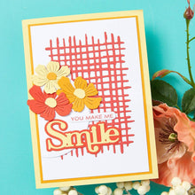 Charger l'image dans la galerie, Spellbinders - Etched Dies By Lisa Horton - Woven Lattice Texture. Part of the Spotlight Frames and Floral Collection by Lisa Horton. A weave texture that can be used as a wonderful background or a perfect addition in a mixed media project. Available at Embellish Away located in Bowmanville Ontario Canada. Example by brand ambassador.