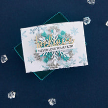 Load image into Gallery viewer, Spellbinders - Glimmer Hot Foil Plate & Die By Bibi Cameron - Snowflakes - Glimmering Snowflakes. Glimmering Snowflakes Hot Foil Plate & Die Set is part of the Bibi's Snowflakes Collection by Bibi Cameron. Available at Embellish Away located in Bowmanville Ontario Canada. Example by brand ambassador.