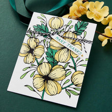 Load image into Gallery viewer, Spellbinders - Glimmer Plate And Stencil Bundle - Glimmering Buttercups. Glimmering Buttercups Glimmering Plate and Stencil Bundle is part of the Glimmering Flowers Collection. Available at Embellish Away located in Bowmanville Ontario Canada. Example by brand ambassador.