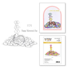 Charger l'image dans la galerie, Spellbinders - House Mouse - Cling Rubber Stamp - Candy Hearts. This set is part of the House-Mouse Designs Everyday Collection with a set of three stamps. Playful Mudpie lies on a pile of candy hearts while juggling a few on her nose. Available at Embellish Away located in Bowmanville Ontario Canada. Example by brand ambassador.