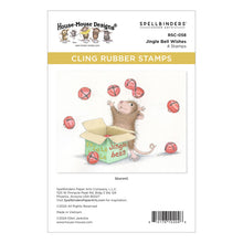 Load image into Gallery viewer, House Mouse-Stamp-Jingle Bell Wishes. Maxwell is ringing in some holiday cheer with a box full of jingle bells! At Embellish Away in Bowmanville Ontario Canada.