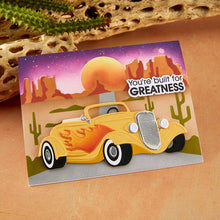 Cargar imagen en el visor de la galería, Spellbinders - Layered Stencil - Highway Horizons-Desert. By Mindy Eggen. Available at Embellish Away located in Bowmanville Ontario Canada. Example by Mindy Eggen.