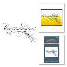 Charger l'image dans la galerie, Spellbinders - Press Plate By Paul Antonio - Copperplate - Congratulations. Copperplate Congratulations Press Plate is from the Copperplate Everyday Sentiments Collection by Paul Antonio. Available at Embellish Away located in Bowmanville Ontario Canada.