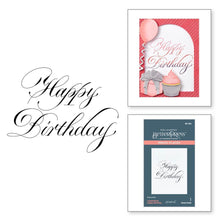 Charger l'image dans la galerie, Spellbinders - Press Plate By Paul Antonio - Copperplate - Happy Birthday. Copperplate Happy Birthday Press Plate is part of the Copperplate Everyday Sentiments Collection by Paul Antonio. Available at Embellish Away located in Bowmanville Ontario Canada.