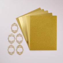 Load image into Gallery viewer, Spellbinders - Treasured Cardstock 8.5"X11" - 15/Pkg - Gold. Available at Embellish Away located in Bowmanville Ontario Canada.