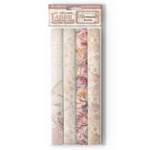 Cargar imagen en el visor de la galería, Stamperia - Polyester Fabric 12"X12" - 4/Pkg - Romance Forever. This fabric can be sewn by hand or machine, or used with craft glue. It can be washed by hand in cold water. Ready to use on greeting cards, mixed media, altered art and more. Available at Embellish Away located in Bowmanville Ontario Canada.