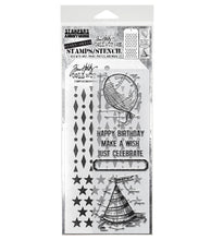 Charger l'image dans la galerie, Tim Holtz - Mixed Media Clear Stamp & Stencil - #43. Available at Embellish Away located in Bowmanville Ontario Canada.