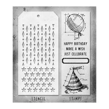 Charger l'image dans la galerie, Tim Holtz - Mixed Media Clear Stamp & Stencil - #43. Available at Embellish Away located in Bowmanville Ontario Canada.