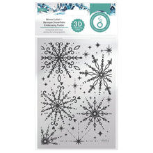 Cargar imagen en el visor de la galería, Tonic Studios - 3D Embossing Folder - Baroque Snowflake - Winter's Veil. Introducing the Winter's Veil collection, featuring outstanding products and imagery that beautifully capture the essence of a winter's night. Available at Embellish Away located in Bowmanville Ontario Canada.
