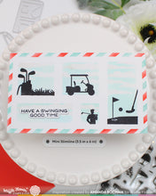 गैलरी व्यूवर में इमेज लोड करें, Waffle Flower - Stamps - Postage Collage Golf Silhouettes. Available at Embellish Away in Bowmanville Ontario Canada. Example by Amanda Rochaix.