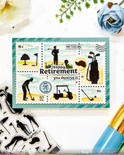 गैलरी व्यूवर में इमेज लोड करें, Waffle Flower - Stamps - Postage Collage Golf Silhouettes. Available at Embellish Away in Bowmanville Ontario Canada. Example by Marge Y.