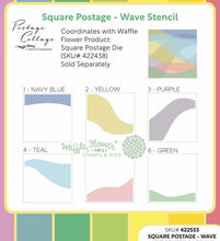 Load image into Gallery viewer, Waffle Flower - Stencil - Square Postage - Wave. Available at Embellish Away in Bowmanville Ontario Canada.