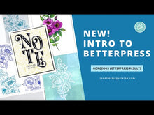 Charger et lire la vidéo dans la visionneuse de la Galerie, Video by Jennifer McGuire demonstrating The BetterPress system to get Letterpress Results. Available at Embellish Away in Bowmanville Ontario Canada.