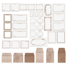 Cargar imagen en el visor de la galería, 49 And Market - Envelope Bits - Color Swatch - Toast. The Envelope Bits set is an assortment of 37 various pieces. 31 die-cut labels and bits are printed on cardstock. Pack also includes 6 paper mini envelopes. Available at Embellish Away located in Bowmanville Ontario Canada.