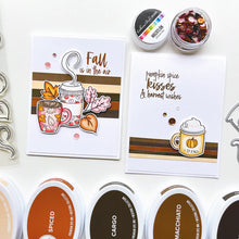 गैलरी व्यूवर में इमेज लोड करें, Catherine Pooler - Stamp Set - Fall Calls for Lattes. Chilly weather and soft falling leaves means a need for hot drinks!! The 6x8 Fall Calls for Lattes Stamp Set and coordinating Fall Calls for Lattes Dies has it all for coffee and hot drink lovers alike. Available at Embellish Away located in Bowmanville Ontario Canada. Card example by Catherine Pooler.