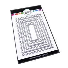 Cargar imagen en el visor de la galería, Catherine Pooler - Dies - Notecard Postage. Create the perfect layers for Notecard Sized cards with the Notecard Postage Dies. This set of dies are similar to our classic Postage Stamp Dies but in a fun 3.5 x 5" card size. Use the cut out layers to build a quick and easy card. You can also use these layers on both standard A2 and Slimline cards making these dies a staple for your crafty stash. Available at Embellish Away located in Bowmanville Ontario Canada.