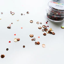 Cargar imagen en el visor de la galería, Catherine Pooler - Sequin Mix - Seattle. Home of the popular coffee café chain, Seattle, Washington is a perfect spot for sipping a hot cup of java on a chilly, rainy Pacific Northwest day. In celebration of the bean, the Seattle Sequin Mix is full of beautiful dark roasted brown and latte colored sequins with pops of metallic and hologram shine. Available at Embellish Away located in Bowmanville Ontario Canada.