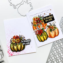 Cargar imagen en el visor de la galería, Catherine Pooler - Slimline Die - Sitting Pretty. Like a beautiful woven cane patterned porch seat, the Sitting Pretty Slimline Die will add a textural element of pretty to your next card. This slimline die is formatted to 8.5" x 3.5" base slimline card but can also be added to a traditional card as a background element or even used as a stencil. Available at Embellish Away located in Bowmanville Ontario Canada. Example by Catherine Pooler.