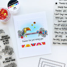 Charger l'image dans la galerie, Catherine Pooler - Stamp & Die Set - Jungle Amigos. Send a jungle greeting to your friend and let them know "things are about to get wild"! The Jungle Amigos Set features a happy sloth and his toucan friend who are ready to hang out on your next card. Available at Embellish Away located in Bowmanville Ontario Canada. Example by brand ambassador.