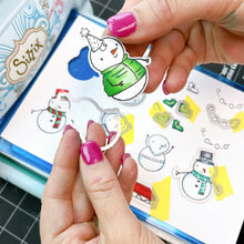 Charger l'image dans la galerie, Catherine Pooler - Stamp and Die Set - Snow-rific Party. This stamp and die set is has all the things needed for a winter time party! Each snowman is dressed up for fun and ready to adorn your cards and projects with gifts, cake, balloons and even a sled Available at Embellish Away located in Bowmanville Ontario Canada