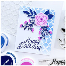 Load image into Gallery viewer, Catherine Pooler - Stencil - Tiled Up. Create a repeating geometric pattern on your card or project with the Tiled Up Stencil. Available at Embellish Away located in Bowmanville Ontario Canada. Example by brand ambassador.