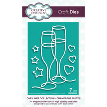 Charger l'image dans la galerie, Creative Expressions - Craft Dies One-Liner Collection - Champagne Flutes. This seven die set will be great for party invitations, occasion cards, scrapbooking pages and so much more. The set has been designed with just single lines creating the elegant image. Available at Embellish Away located in Bowmanville Ontario Canada.