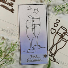 Charger l'image dans la galerie, Creative Expressions - Craft Dies One-Liner Collection - Champagne Flutes. This seven die set will be great for party invitations, occasion cards, scrapbooking pages and so much more. The set has been designed with just single lines creating the elegant image. Available at Embellish Away located in Bowmanville Ontario Canada. Card design by Danille Bigland