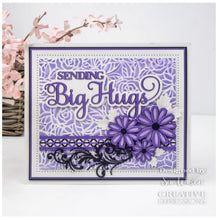 Charger l'image dans la galerie, Creative Expressions - Sue Wilson Dies - Noble Shadowed Sentiment - Sending Big Hugs. Bold curly text in a good size the dies will add a great finishing touch to a card or as a main feature. Available at Embellish Away located in Bowmanville Ontario Canada. Card by brand ambassador.