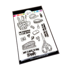 Cargar imagen en el visor de la galería, Catherine Pooler - Stamp Set - Desktop Treasures. Those of us who love everything crafty usually have lots of treasures in our stationery collections. To celebrate this love we bring you the Desktop Treasures Stamp Set and Dies. Funky scissors, a printed stapler and a favorite mug of pens that bring you joy in your creative space will do the same stamped on a card for a friend. Tell them "you are one of my favorite treasures" or send "just a not to say thanks". This set is versatile and fun for all occasion