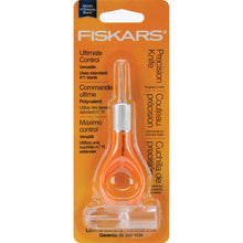 Cargar imagen en el visor de la galería, FISKARS-Fingertip Control Craft Knife. Complete control is finger and be used similar to a writing utensil to give you maximum control. Knife measures 4x1-1/4in. this package contains one craft knife with removable blade and one plastic cover. Imported. Available at Embellishaway.ca in Bowmanville Ontario Canada.