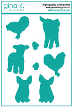 Load image into Gallery viewer, Gina K. Designs - Dies - Farmyard Friends. Our dies are compatible with most die cutting machines. Follow the manufacturer's instructions for your specific machine for cutting wafer thin dies. Available at Embellish Away located in Bowmanville Ontario Canada.