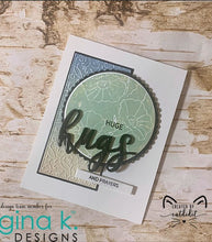 Cargar imagen en el visor de la galería, Gina K. Designs - Embossing Folder - Petite Flourish. Our embossing folders create deeply etched designs for a truly dimensional effect. They can also be used for a verity of fun cardmaking techniques. Embossing folders measure 5 x 7 inches. Available at Embellish Away located in Bowmanville Ontario Canada. Card example by brand ambassador.